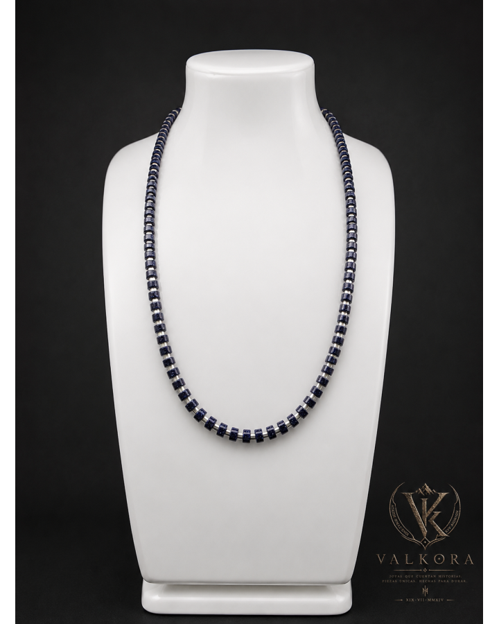Collar Eclipse Nórdico de amazonita negra y Miyuki | Valkora