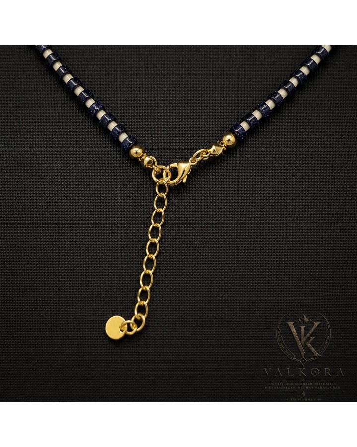 Collar Eclipse Nórdico de amazonita negra y Miyuki | Valkora