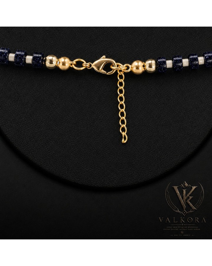 Collar Eclipse Nórdico de amazonita negra y Miyuki | Valkora