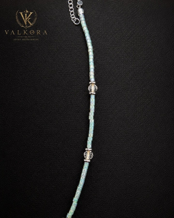 Collar Brisa Nórdica de cuarzo verde y plata 925 | Valkora
