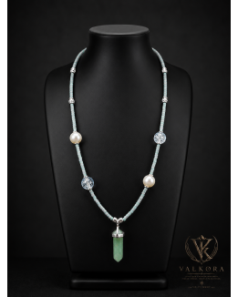 Collar Brisa Nórdica de cuarzo verde y plata 925 | Valkora